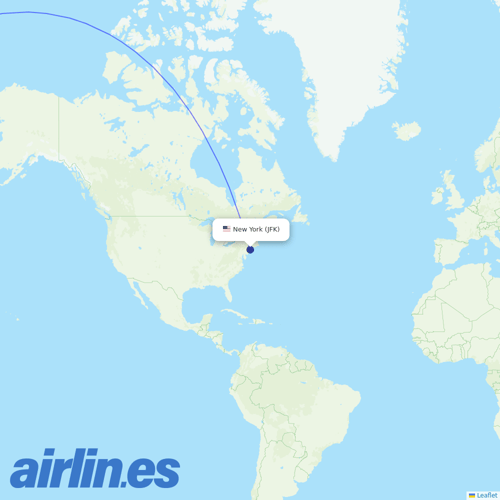 Asiana Airlines at JFK route map