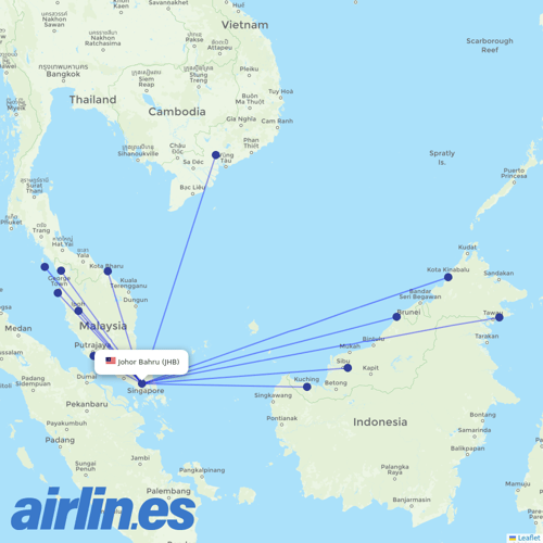 AirAsia at JHB route map