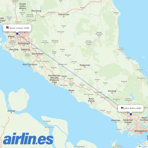 Batik Air Malaysia at JHB route map