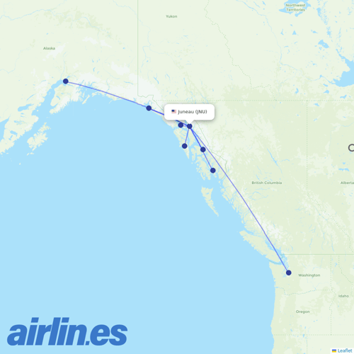 Alaska Airlines at JNU route map