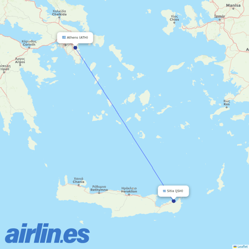 Olympic Air at JSH route map