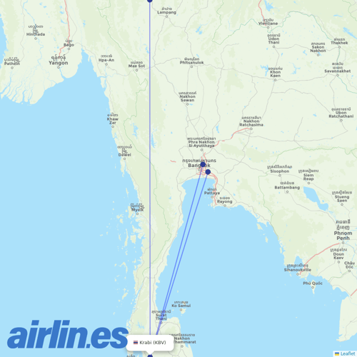 Thai AirAsia at KBV route map
