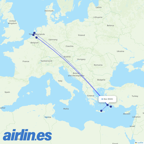 TUIfly Netherlands at KGS route map