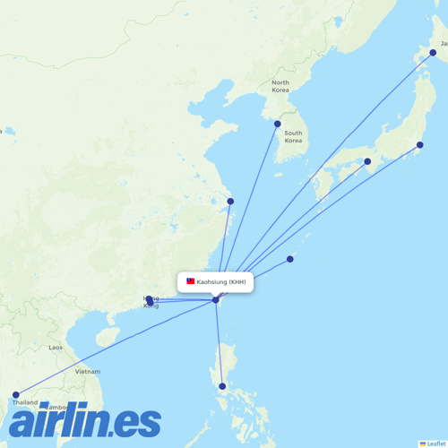 China Airlines at KHH route map