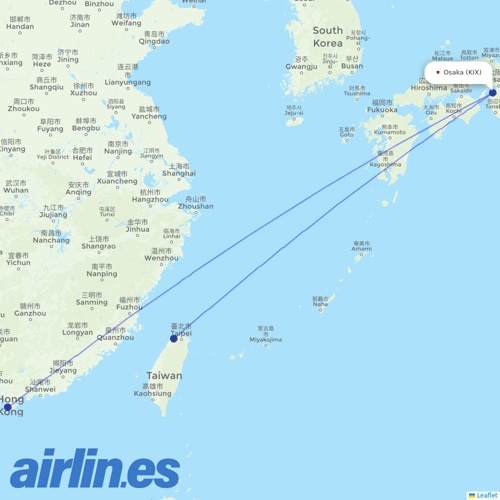 Cathay Pacific at KIX route map