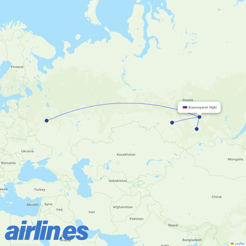 S7 Airlines at KJA route map