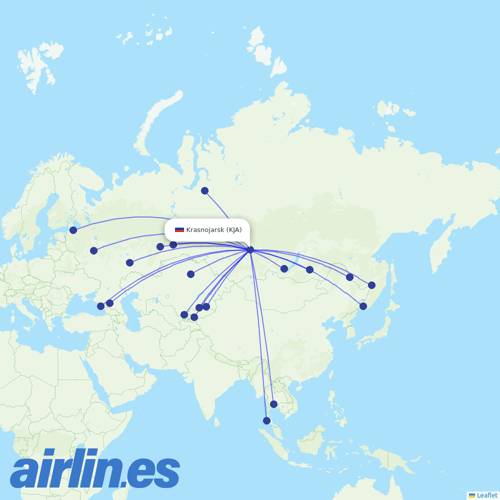 Aeroflot at KJA route map