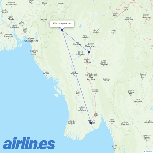 Air KBZ at KMV route map