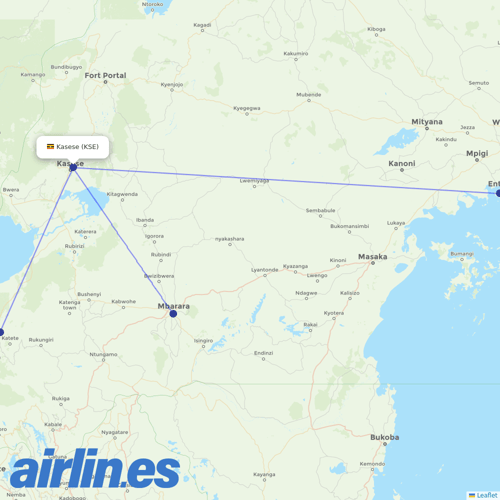 Aerolink Uganda at KSE route map