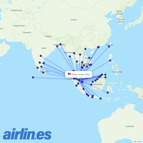 AirAsia at KUL route map