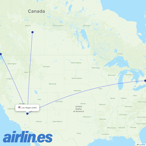 Flair Airlines at LAS route map