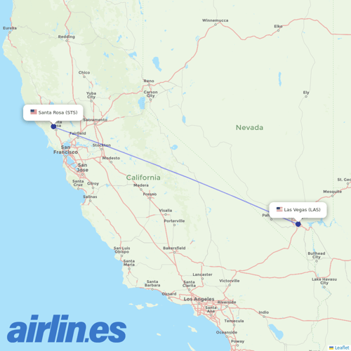 Xtra Airways at LAS route map