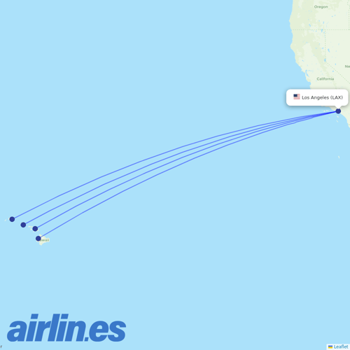 Hawaiian Airlines at LAX route map