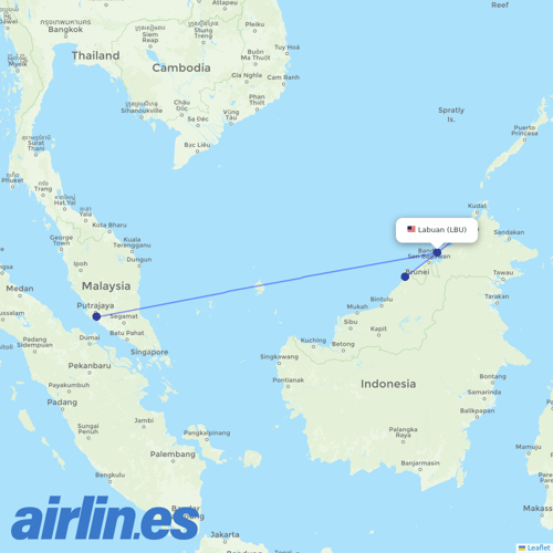 Malaysia Airlines at LBU route map