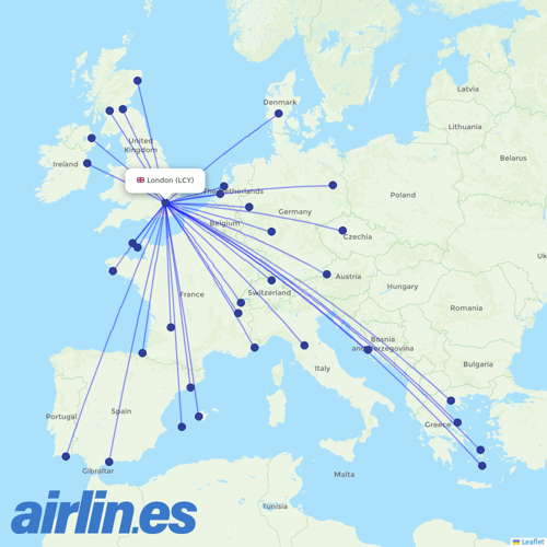 British Airways at LCY route map