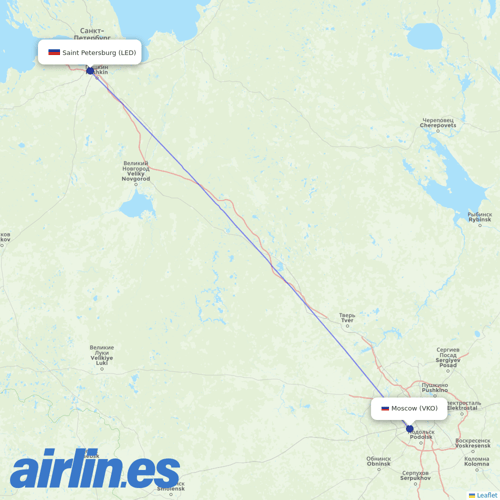 Alrosa Air at LED route map