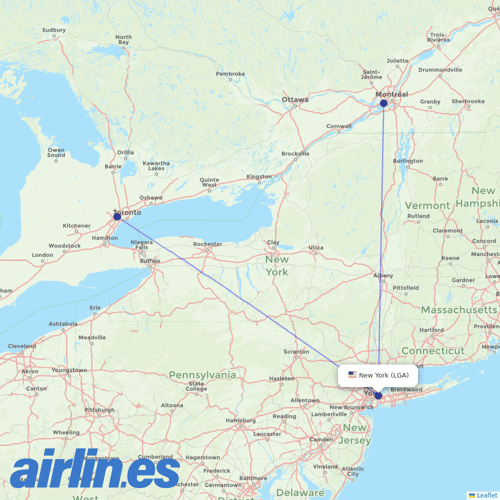 Air Canada at LGA route map