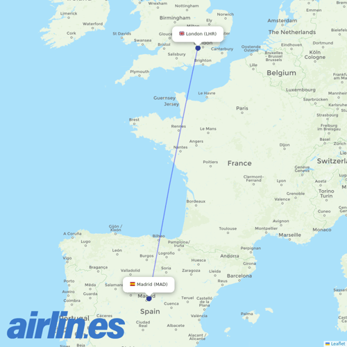 Iberia at LHR route map