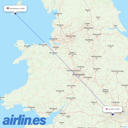 Loganair at LHR route map