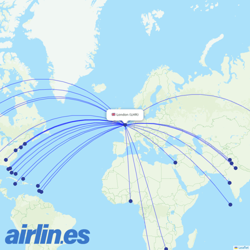 Virgin Atlantic at LHR route map