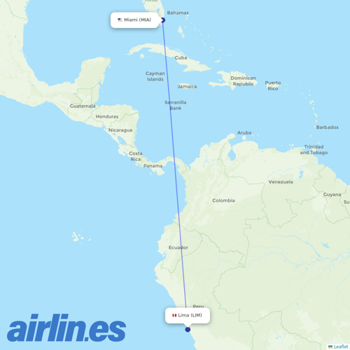 Sky Airlines at LIM route map
