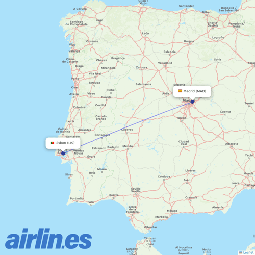 Air Europa at LIS route map