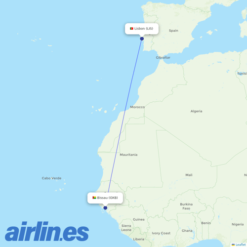 EuroAtlantic Airways at LIS route map