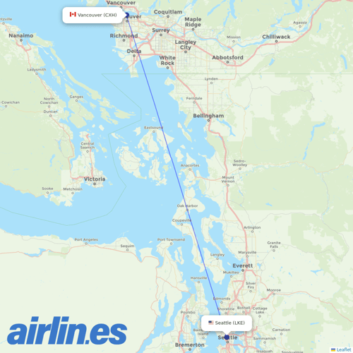 Harbour Air at LKE route map