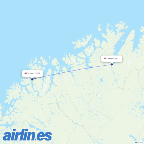 Danish Air at LKL route map