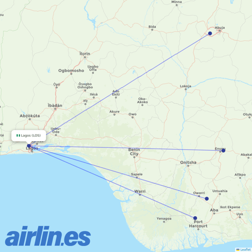 Dana Airlines at LOS route map