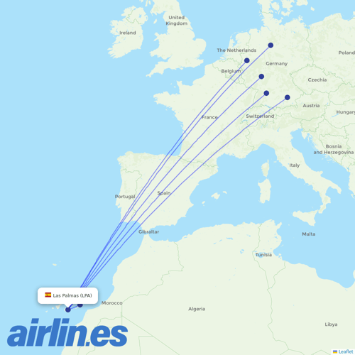 TUIfly at LPA route map
