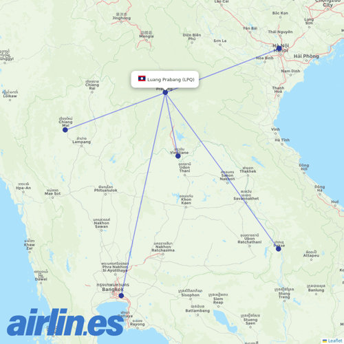 Lao Airlines at LPQ route map