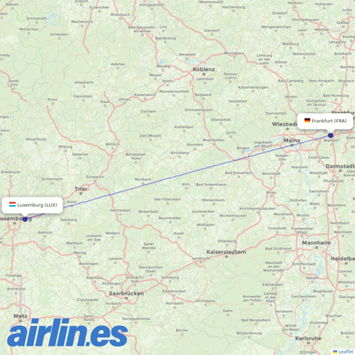 Air Dolomiti at LUX route map