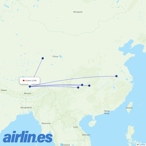 West Air (China) at LXA route map