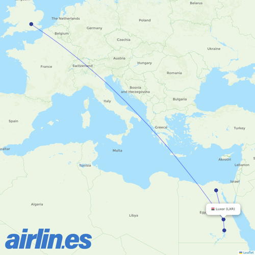 EgyptAir at LXR route map