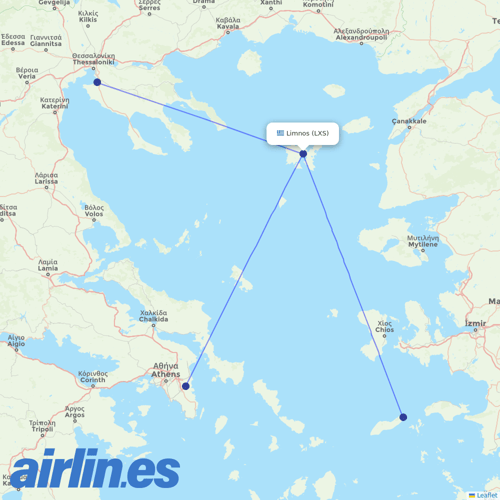 Olympic Air at LXS route map