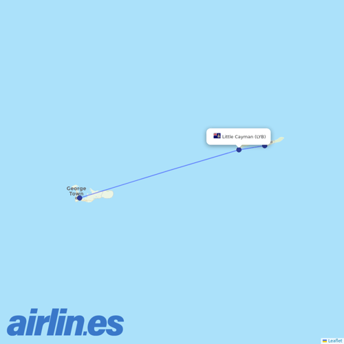 Cayman Airways at LYB route map