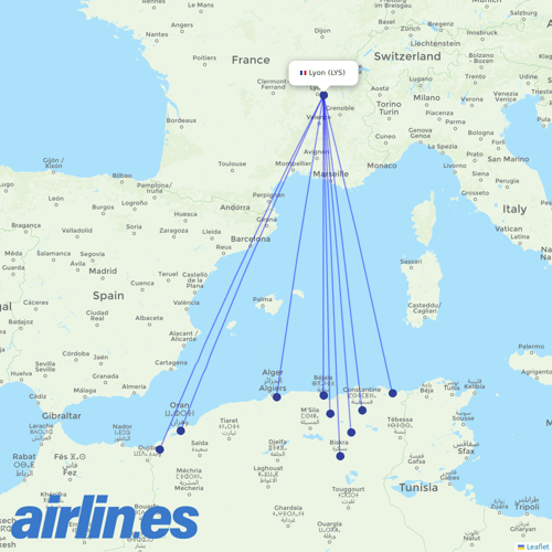 Air Algerie at LYS route map