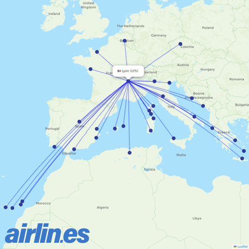 Volotea at LYS route map