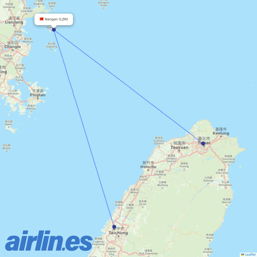UNI Air at LZN route map