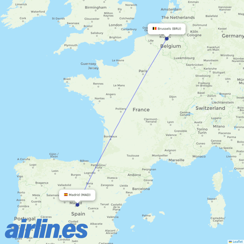 Brussels Airlines at MAD route map