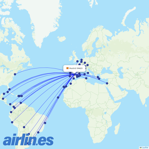 Air Europa at MAD route map