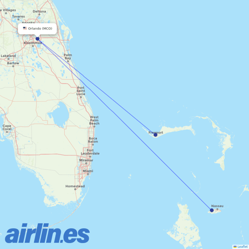 Bahamasair at MCO route map