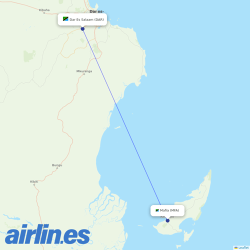 Auric Air at MFA route map