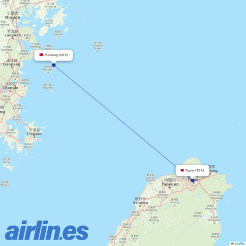 UNI Air at MFK route map
