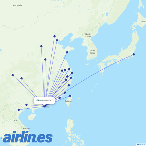 Air Macau at MFM route map