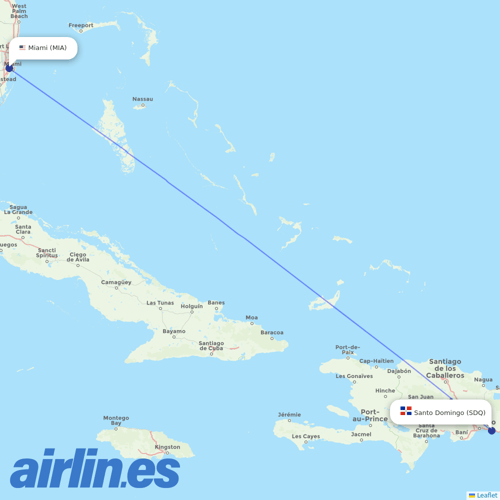 Atlantique Air at MIA route map