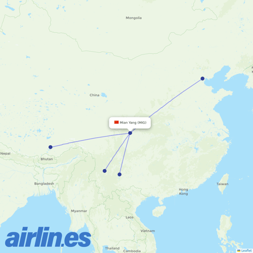 Lucky Air at MIG route map