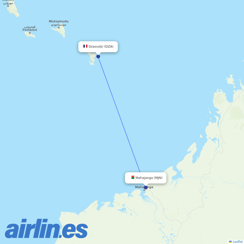 Air Madagascar at MJN route map