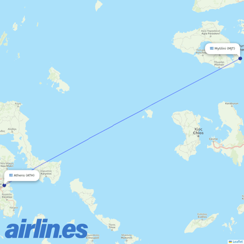 Aegean Airlines at MJT route map
